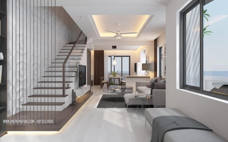 Thiết kế phòng khách liền phòng ăn đẹp, sang trọng mang đậm phong cách hiện đại. Thiết kế phòng khách đẹp
