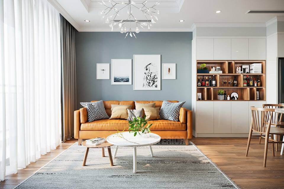 Nội thất phòng khách chung cư thiết kế đẹp mắt và ấn tượng với đồ nội thất đơn giản nhưng tinh tế BST thiết kế phòng khách phong cách đa dạng