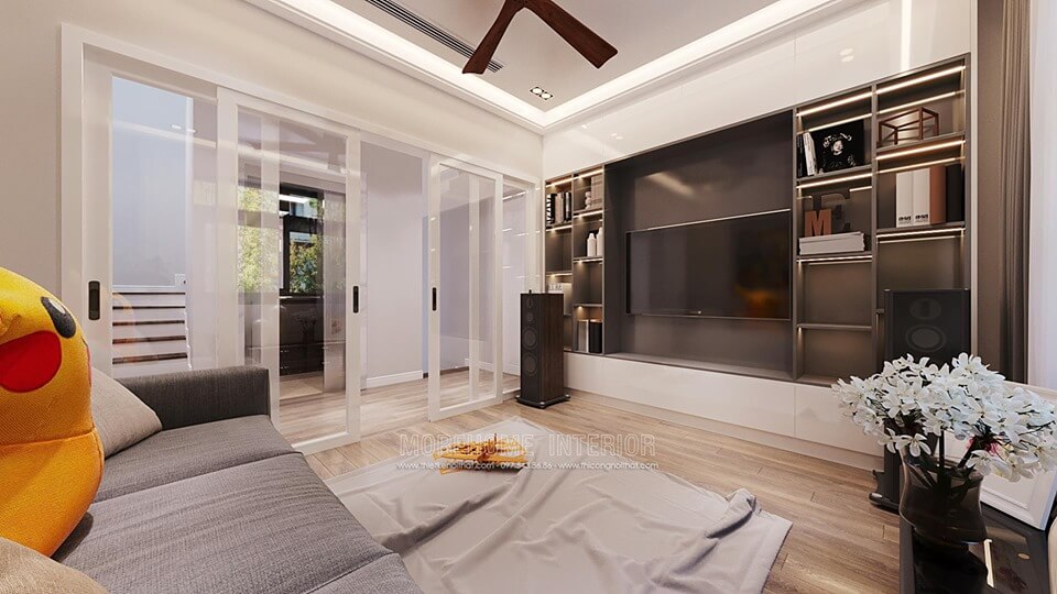 Mẫu thiết kế nội thất phòng khách hành lang tầng biệt thự hiện đại Thiết kế nội thất phòng khách đẹp