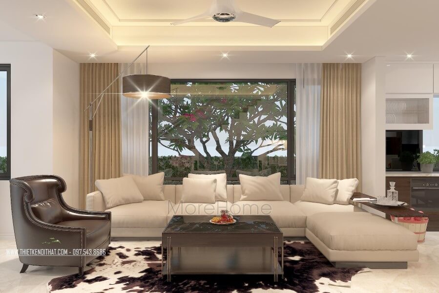 Thiết kếtrang trí nội thất phòng khách với tông màu trung tính thể hiện sự hiện đại và sang trọng Tổng hợp những mẫu trang trí phòng khách tinh tế sang trọng