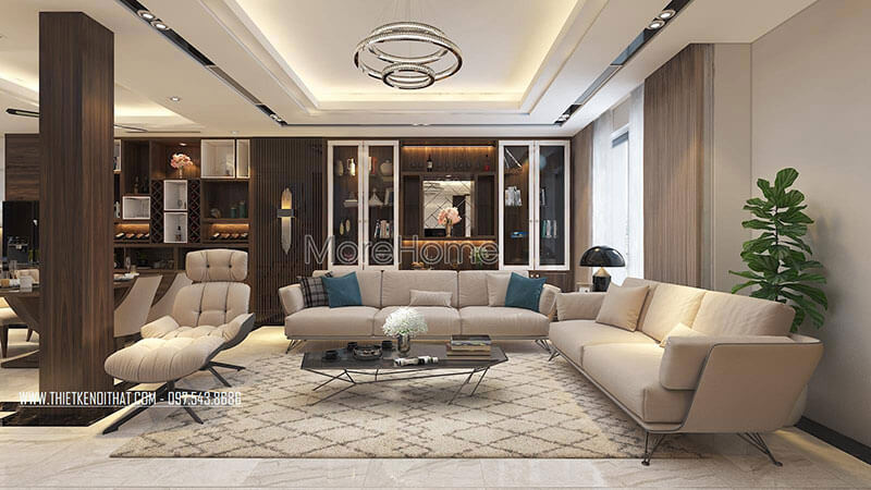 Thiết kế nội thất phòng khách phong cách hiện đại tại nhà phố MAISON DU PARK Tổng hợp những mẫu trang trí phòng khách tinh tế sang trọng