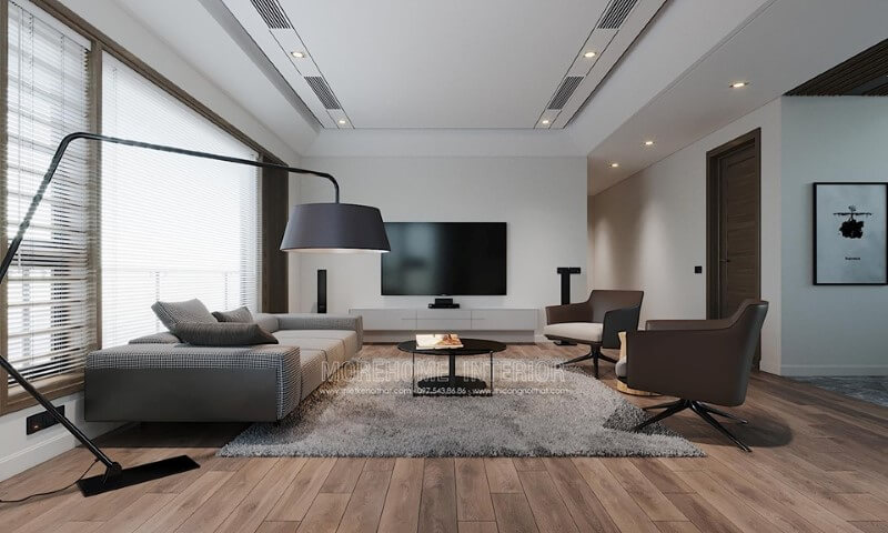 Lựa chọn tông màu trắng cho thiết kế phòng khách hiện đại trở lên thoáng rộng và hút mắt hơn Xem ngay các mẫu bố trí phòng khách đẹp đẳng cấp
