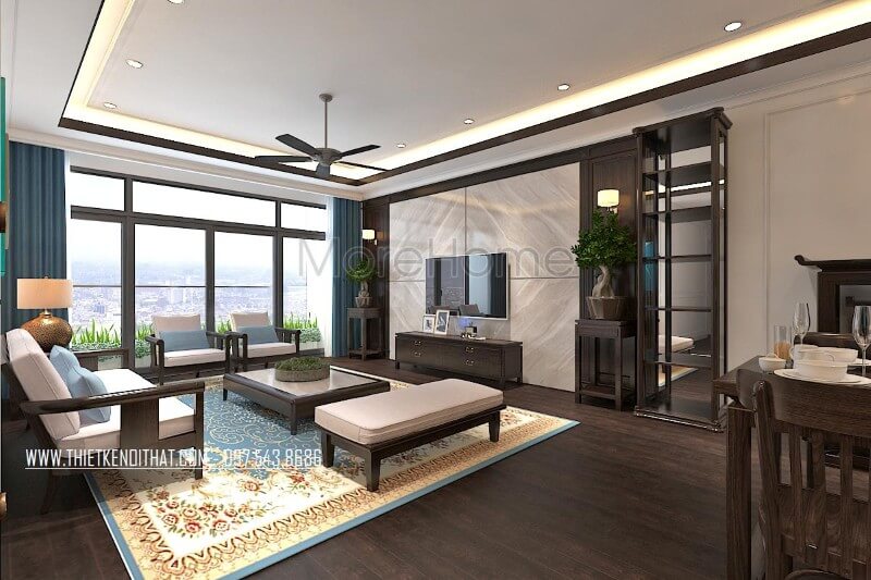 Thiết kế nội thất phòng khách với chất liệu và màu sắc thì của đồ gỗ đã mang lại cho gia chủ không gian sống thật thân thiện, ấm áp và không kém phần sang trọng. Các phong cách bày trí phòng khách đặc sắc