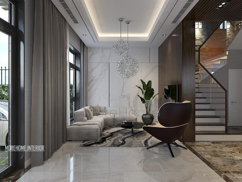 Thiết kế nội thất phòng khách biệt thự đẹp tại Xuân Phương, Hà Nội. Các phong cách bày trí phòng khách đặc sắc