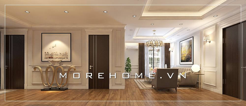 Trang trí nội thất phòng khách kề phòng ngủ đương đại đẹp cho căn hộ chung cư. Thiết kế nội thất