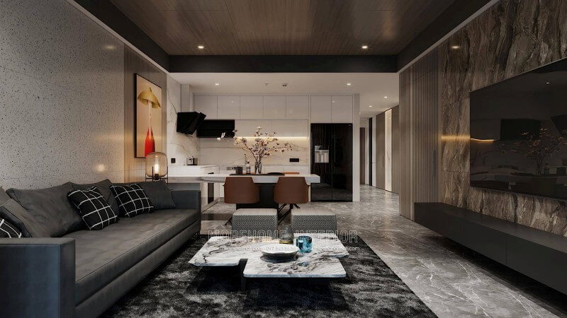 Mẫu thiết kế phòng khách chung cư đơn giản Thiết kế nội thất