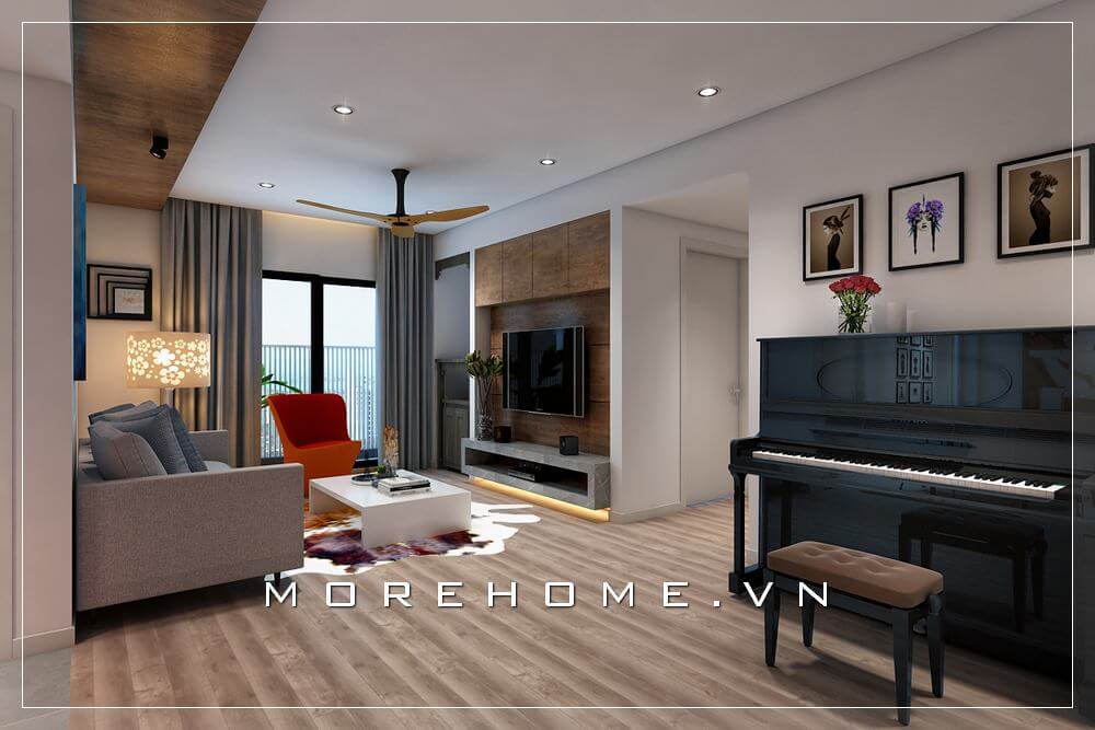 Mẫu thiết kế nội thất phòng khách hiện đại đẹp cho căn hộ chung cư. Thiết kế nội thất biệt thự