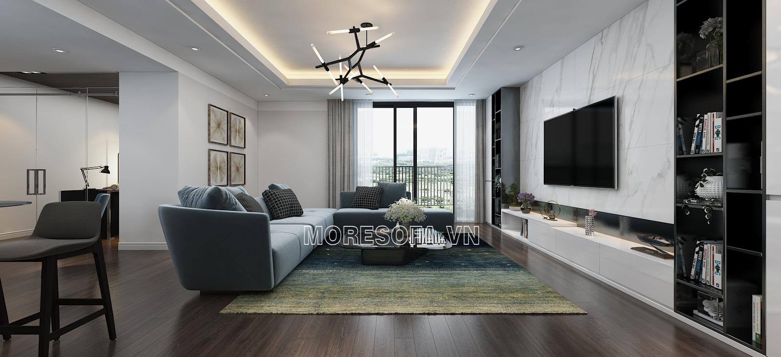 Nội thất phòng khách hiện đại đẹp Thiết kế chung cư